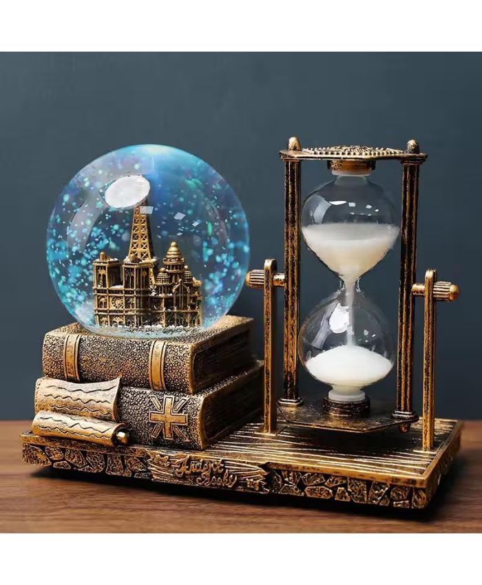 Music Snow Glob with Hourglass Timer